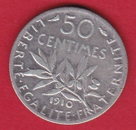 France 50 Centimes Semeuse 1910 - Andere & Zonder Classificatie