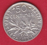 France 50 Centimes Semeuse 1912 - Sonstige & Ohne Zuordnung