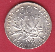 France 50 Centimes Semeuse 1913 - FDC - Altri & Non Classificati
