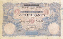 TUNISIE - Banque De L'Algérie - WW II - 1000 Francs Sur 100 Francs 1942/43 Pick 31 - Tunisia