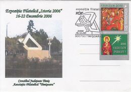 HISTORY PHILATELIC EXHIBITION, MONUMENT, CHRISTMAS STAMPS, SPECIAL COVER, 2006, ROMANIA - Brieven En Documenten