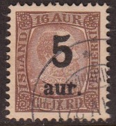 Iceland 1921 5a On 16a Brown, Cancelled, Sc# 130 - Usados