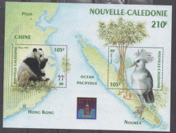 NOUVELLE-CALEDONIE - Faune - Panda Géant, Cagou - "Bangkok 1993" - - Blocchi & Foglietti