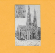 CPA PRECURSEUR - USA - NEW YORK CITY, EN 1904.      ST PATRICK'S CATHEDRAL.   VUES INTERIEUR ET EXTERIEUR. - Kirchen