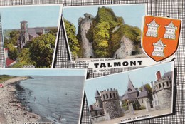 Carte Vers 1970 TALMONT / MULTIVUES : Grève De Bourgenay , église,chateau - Talmont Saint Hilaire