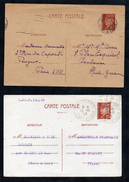 4 Entiers Postaux   Pétain Et Semeuse  1942 1943 1960 - Collections & Lots: Stationery & PAP