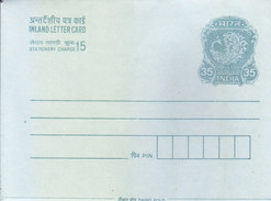 INDIA UNUSED / MINT INLAND LETTER CARD - 35 PAISE + STATIONERY CHARGE 15 PAISE - Inland Letter Cards