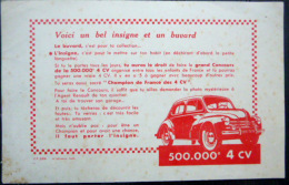 BUVARD  ANCIEN  AUTOMOBILE 4 CHEVAUX  LANCEMENT DE LA 500 000°  4 CV - Automobile