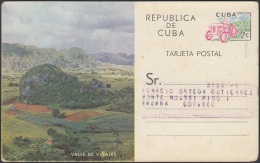 1961-EP-10 CUBA 1961. Ed.103. TARJETA ENTERO POSTAL STATIONERY. VALLE DE  VIÑALES. IMPRESO ANTIFRANQUISTA ESPAÑA SPAIN. - Lettres & Documents