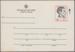 1980-EP-100 CUBA 1980. Ed.127. JULIO ANTONIO MELLA. POSTAL STATIONERY DISPLACED CENTER. - Briefe U. Dokumente