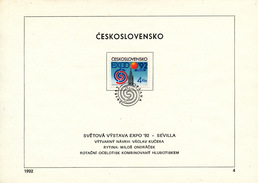 Czechoslovakia / First Day Sheet (1992/04) Praha: Universal Exposition 1992 Sevilla; Painter: Vaclav Kucera - 1992 – Séville (Espagne)