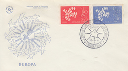 Enveloppe  FDC  1er   Jour   FRANCE    Paire   EUROPA    CHARLEVILLE   1961 - 1961