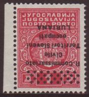 ITALIAN OCCUPATION OF LUBIANA Postage Due 1941 1d Rose Carmine Marginal Example, Showing Overprint Inverted,... - Otros & Sin Clasificación