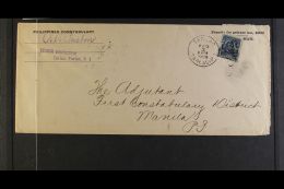 PHILIPPINES 1906 "OB" OFFICIAL HANDSTAMP On Cover. 1906 (3 Feb) Philippines Constabulary Printed Envelope... - Autres & Non Classés