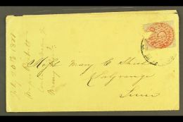 1861 MEMPHIS POSTMASTER'S PROVISIONAL ON COVER. 1861 5c Red Local Stamp, Scott 56X2, Faulty Example Used On Cover... - Autres & Non Classés
