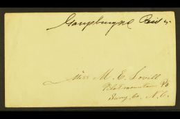 1861 MANUSCRIPT POSTMASTER'S PROVISIONAL ON COVER. Undated Stampless Cover Addressed To Pilot Mountain, North... - Sonstige & Ohne Zuordnung