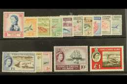 1957-60 Complete Definitive Set To £1 Pelican, SG 237/250 And 253, Never Hinged Mint. (15 Stamps) For More... - Turks & Caicos (I. Turques Et Caïques)