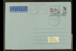 1974 4p On 9d Ship Postal Stationery Aerogramme With Address Label To England, Cancelled Per Favour By "Tristan Da... - Tristan Da Cunha