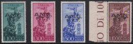 ZONE A 1948 Complete Air Set, Sass S.42, Very Fine Never Hinged Mint, 100L-500L Signed Müller-Basel. (4... - Other & Unclassified
