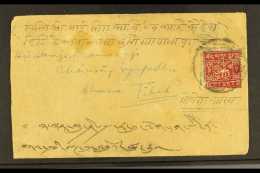 1933 2t Scarlet Pin-perf Third Issue, SG 12A, Tied By Native Gyantse Circular Handstamp To 1936 Env From Nepal To... - Tibet