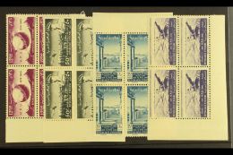 1949 Universal Postal Union - UPU Complete Set Inc Airs, SG 479/82, Fine Never Hinged Mint Corner BLOCKS Of 4,... - Siria