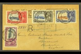 1935 Silver Jubilee Set Used On Registered, O.H.M.S. Cover To England, SG 21/4, Each Stamp Tied By Clear Mbabane... - Swasiland (...-1967)