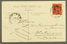 1906 Ppc To Germany Of A Wealthy Local Being Born In A Litter, Franked Ed VII Lagos 1d Cancelled Neat Badogry WCA... - Nigeria (...-1960)