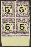 POSTAGE DUES 1924 5d Black And Violet From Setting VI With "AFRICA WITHOUT STOP" Variety, SG D25a, Fresh Never... - Südwestafrika (1923-1990)