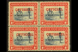 OFFICIAL 1951-2 1d TRANSPOSED OVERPRINTS In A Block Of Four, SG O24a, Top Pair Lightly Hinged, Lower Pair Never... - South West Africa (1923-1990)