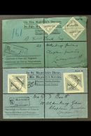 1927 Pair Of OHMS Printed Covers To The UK With WINDHOEK Registration Cachets; One Bearing Imperf 4d Triangular... - África Del Sudoeste (1923-1990)