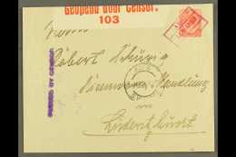 1916 (31 Mar) Censored Cover To Luderitzbucht Beating 1d Union Tied By Fine "AUS. / Date /(blank)" Three- Section... - South West Africa (1923-1990)