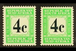 POSTAGE DUES 1967-71 4c Dark Green & Pale Green, Both Afrikaans And English At Top, SG D63/4, Never Hinged... - Sin Clasificación