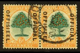 OFFICIALS 1930-47 6d Green & Orange, STOP VARIETY On Afrikaans Stamp, SG O16, Very Fine Used. For More Images,... - Ohne Zuordnung