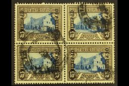 OFFICIALS 1935-49 10s Blue & Sepia, OFFICIAL AT LEFT, Block Of 4, SG O29, Used With Smudgy Pretoria Postmarks,... - Ohne Zuordnung