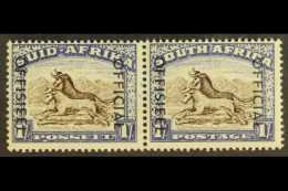 OFFICIAL 1950-54 1s Blackish Brown And Ultramarine, SG O47a, Never Hinged Mint Horiz Pair. For More Images, Please... - Ohne Zuordnung