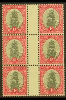 1933-48 1d Grey & Carmine, Perf.13½x14 Gutter Block Of 6, Watermark Upright, SG 56d, Never Hinged Mint.... - Sin Clasificación