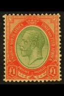 1913-24 £1 Pale Olive-green & Red, SG 17a, Fine Mint With Usual Lightly Toned Gum Found On This Shade.... - Non Classificati