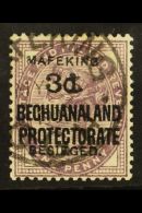 MAFEKING SIEGE 1900 3d On 1d Lilac, Type 2 Ovpt On Bechuanaland Protectorate Issue, SG 12, Very Fine Used. For... - Unclassified