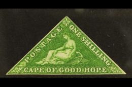 CAPE OF GOOD HOPE 1855-63 1s Bright Yellow Green, SG 8, Unused, No Gum With 3 Neat Margins & Wonderful Fresh... - Sin Clasificación