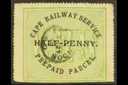 CAPE CAPE RAILWAY SERVICE 1882 ½d Black & Green Local Railway Stamp, Used, Small Corner Crease, Scarce.... - Sin Clasificación