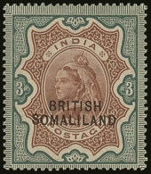 1903 3r Brown And Green With Opt At Bottom, SG 23, Lightly Hinged Mint. For More Images, Please Visit... - Somaliland (Herrschaft ...-1959)