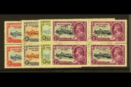 1935 Silver Jubilee Set Complete, SG 53/6, In Superb Used Blocks Of 4. )4 Blocks) For More Images, Please Visit... - British Solomon Islands (...-1978)