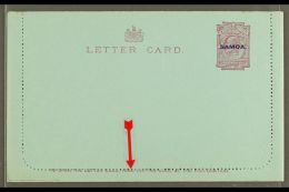 1914 LETTER CARD 1d Dull Claret On Blue, Inscription 94mm, H&G 1a, Unused, Broken Second "T" In "LETTER CARD,"... - Samoa