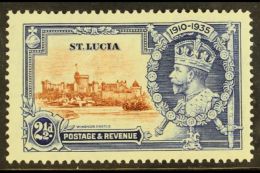 1935 2½d Brown & Deep Blue Jubilee With DOT TO LEFT OF CHAPEL Variety, SG 111g, Very Fine Mint, Fresh. ... - St.Lucia (...-1978)