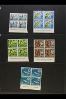 1967-68 Dual Currency Complete Set, SG 408/12, NEVER HINGED MINT Lower Marginal BLOCKS OF FOUR With Full Printer's... - Altri & Non Classificati