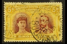 1910-13 5d Purple-brown And Ochre "Double Head", Perf 14, SG 141ab, Used, Few Short Perfs. For More Images, Please... - Otros & Sin Clasificación