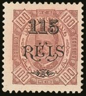 ANGOLA 1902 115s On 100r Brown Perf 11½, Afinsa 67, Very Fine Mint. For More Images, Please Visit... - Autres & Non Classés