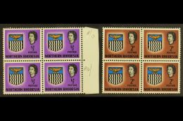 1963 ½d & 2d, PARTING IN HAIR VARIETY In Blocks Of 4, SG 75c, 77c, ½d Light Tone Marks, 2d Fine... - Nordrhodesien (...-1963)