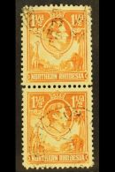 1938-52 1½d Yellow-brown, TICK BIRD FLAW In Vertical Pair With Normal, SG 30b, Very Fine Used. For More... - Rhodesia Del Nord (...-1963)