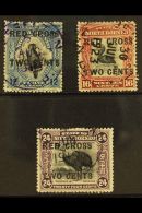 1918 12c, 16c And 24c Red Cross Two Cents Ovpts, SG 224/6, Superb Used With Large Format Jesselton Cds Cancels. (3... - Borneo Del Nord (...-1963)